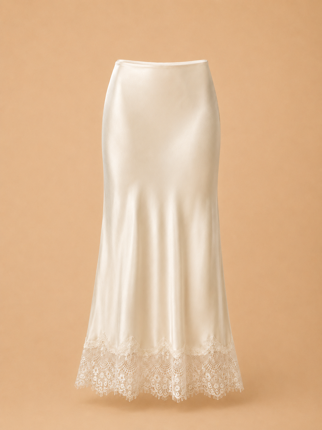 Aura Silk Skirt Cream Pearl