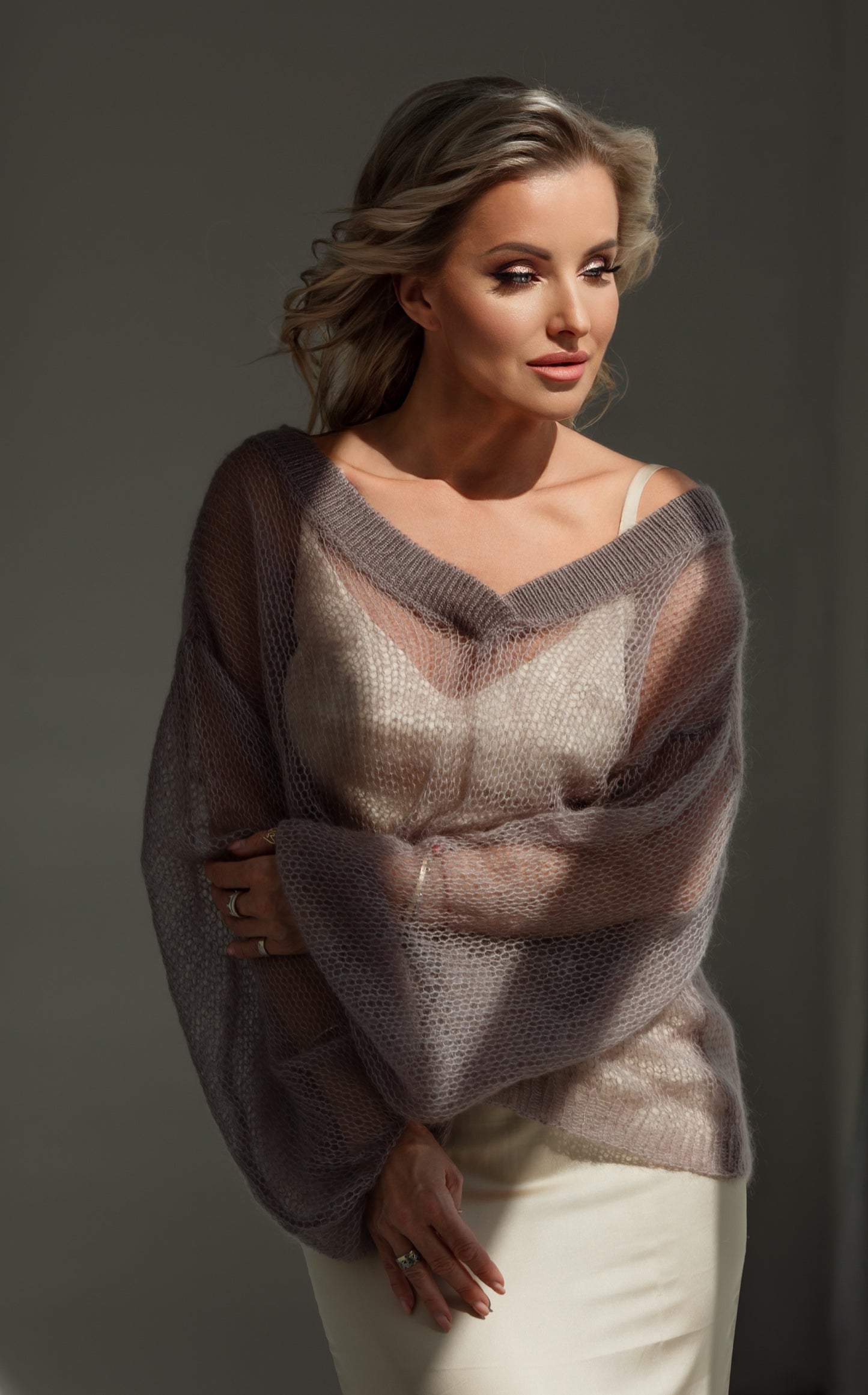 Embrace Mohair Silk Sweater Moka Elegance