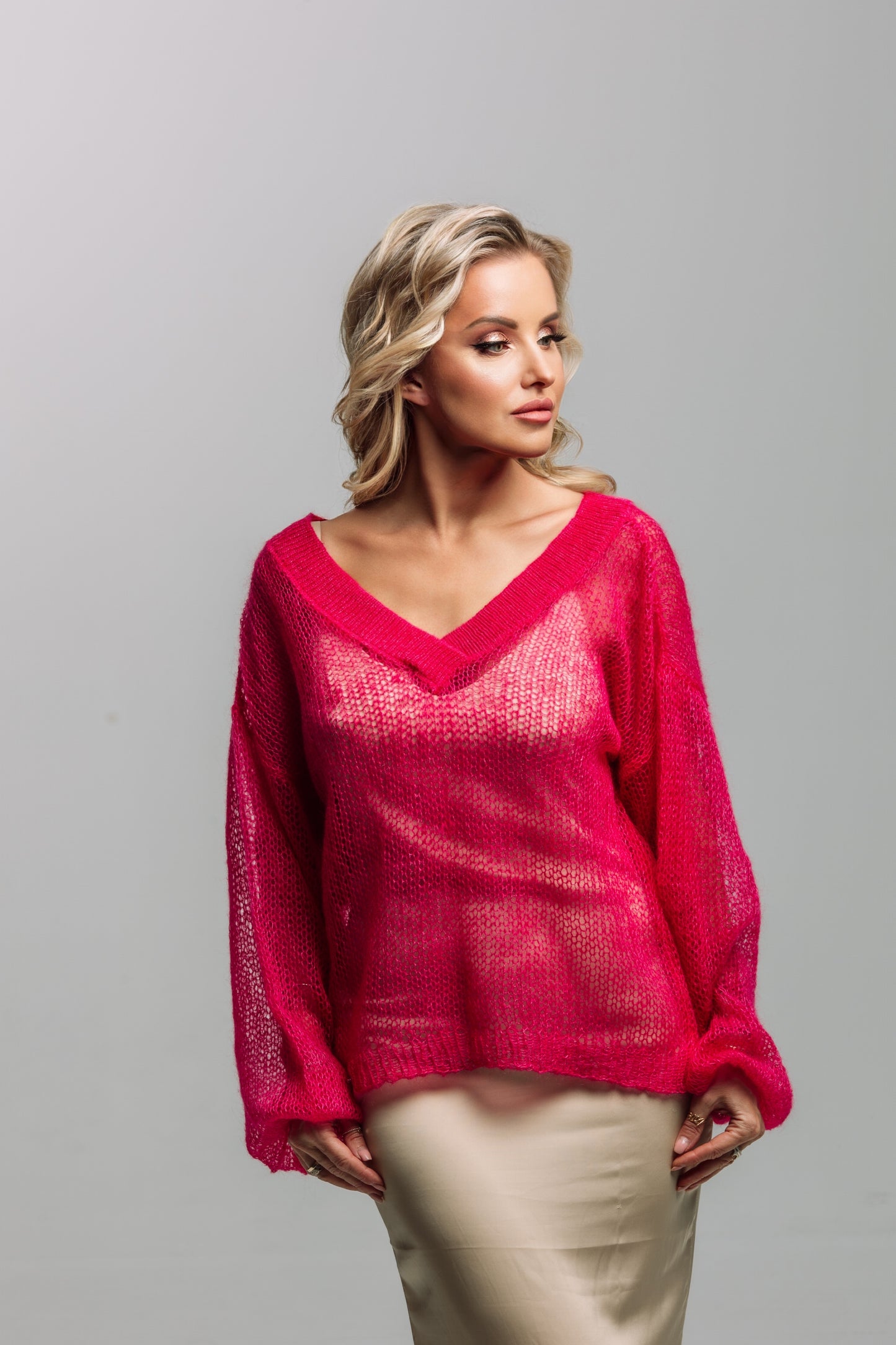Embrace Mohair Silk Sweater Fuchsia Dream