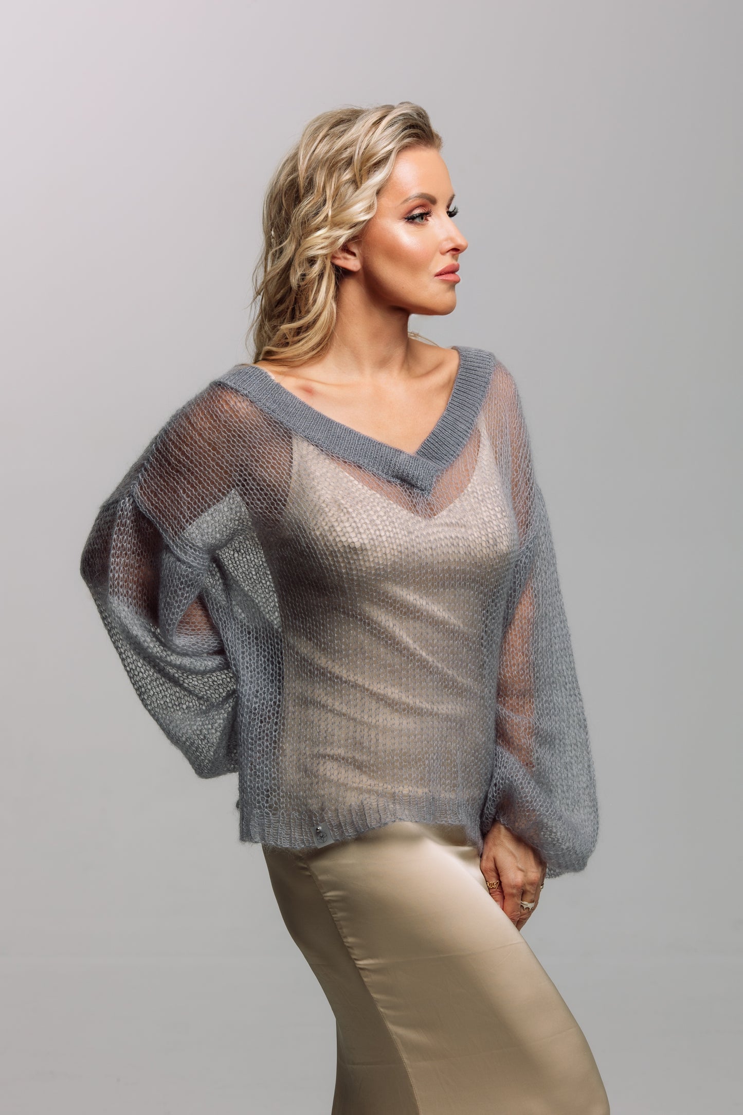Embrace Mohair Silk Sweater Gris Noble