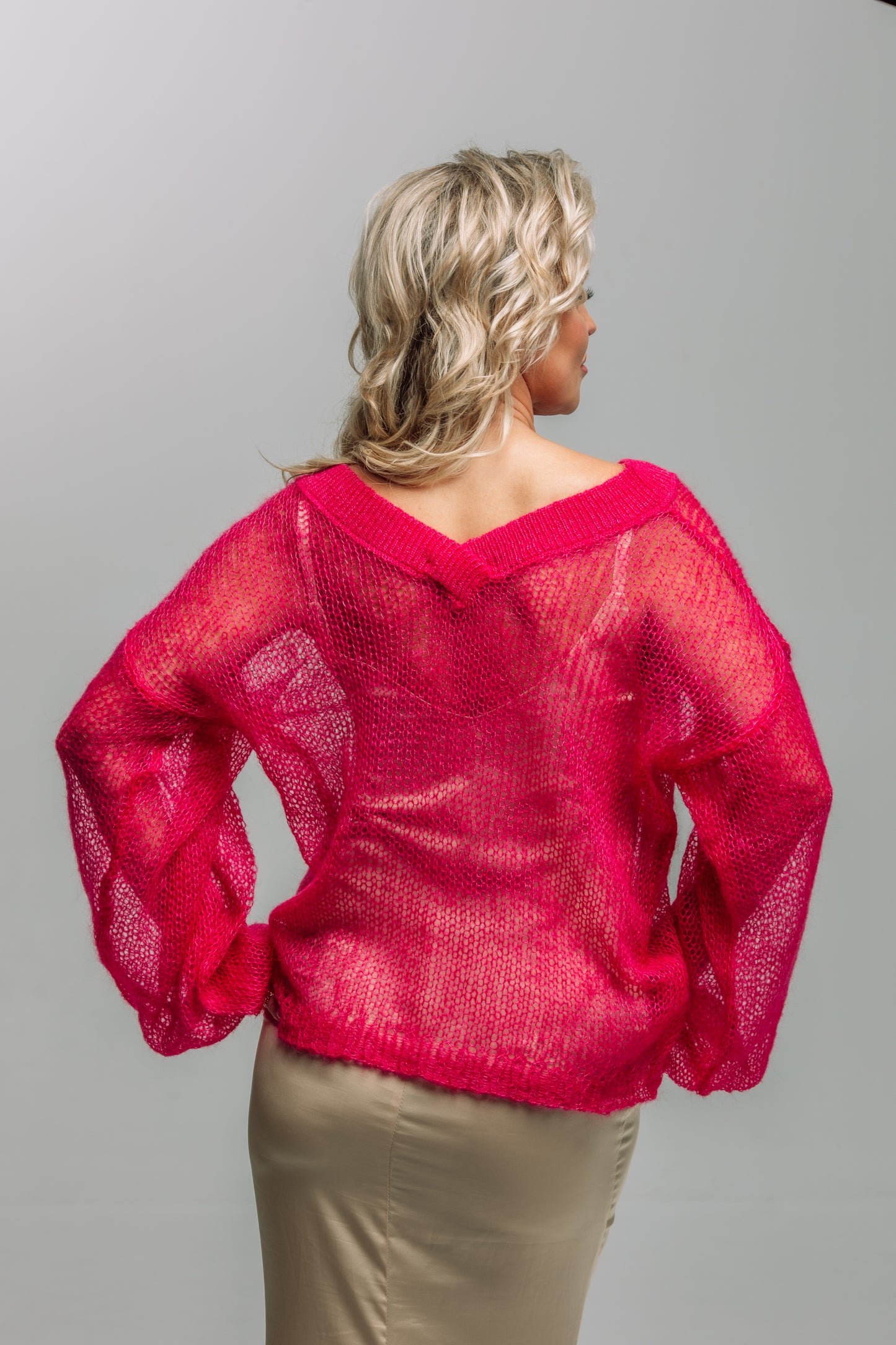 Embrace Mohair Silk Sweater Fuchsia Dream