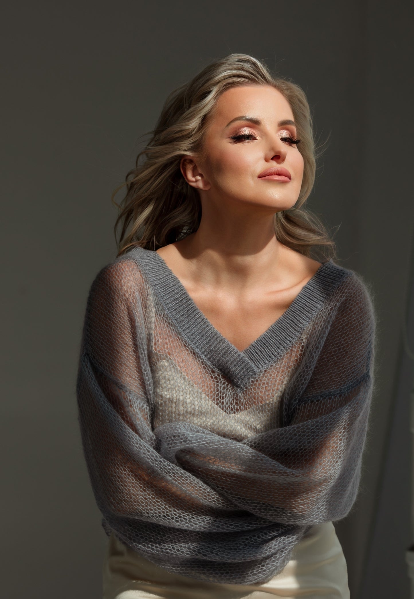 Embrace Mohair Silk Sweater Gris Noble