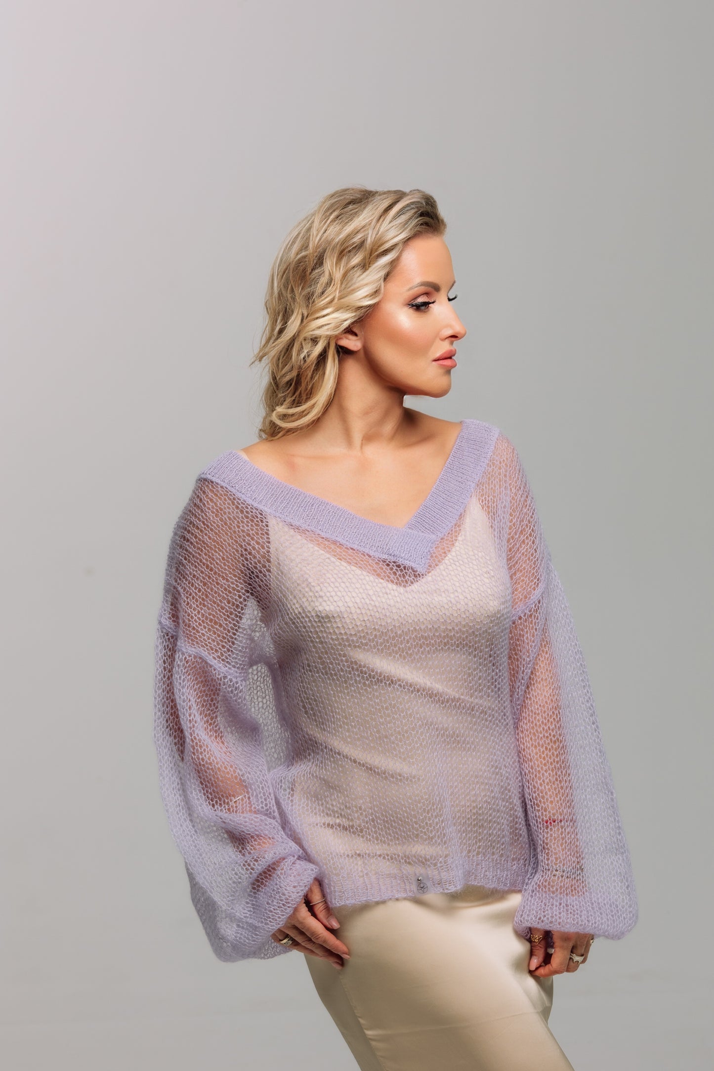 Embrace Mohair Silk Sweater Lilac Whisper