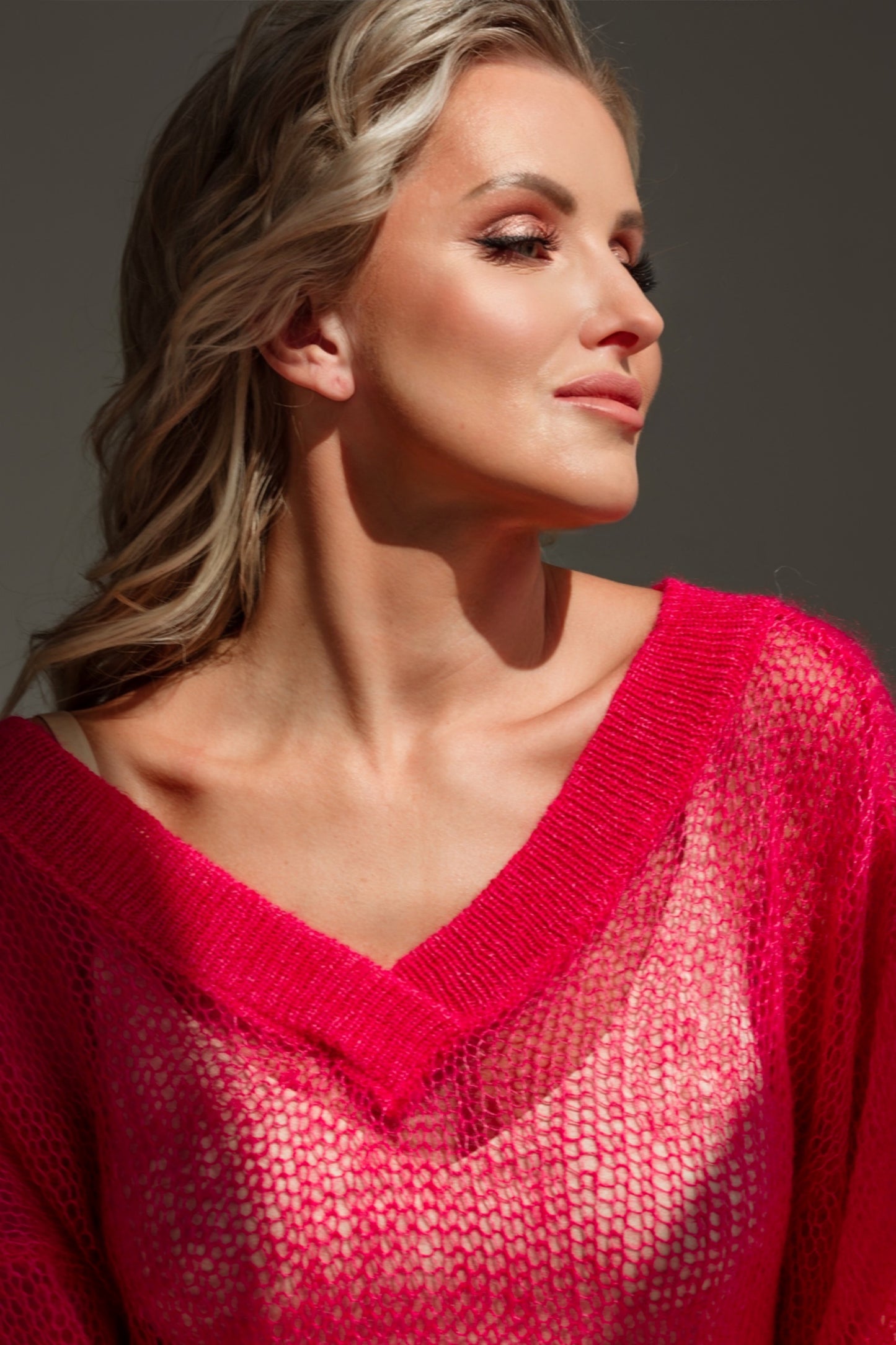 Embrace Mohair Silk Sweater Fuchsia Dream