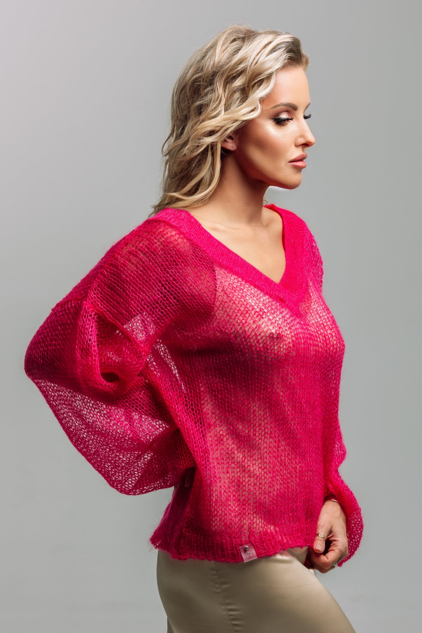 Embrace Mohair Silk Sweater Fuchsia Dream