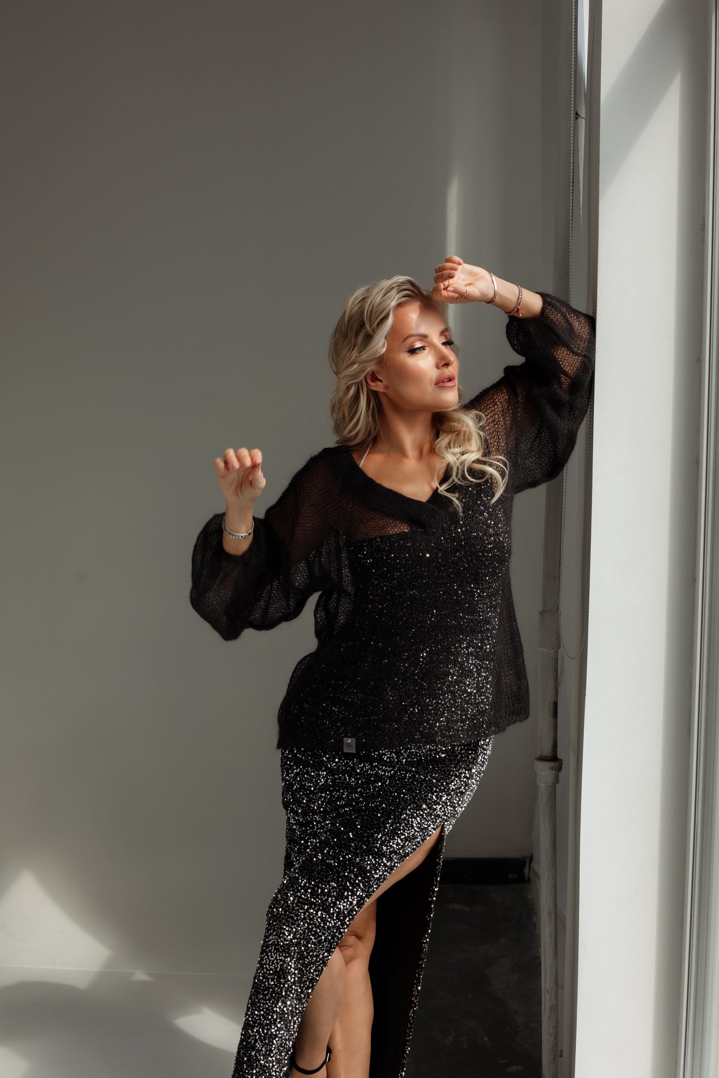 Embrace Mohair Silk Sweater Noir Embrace