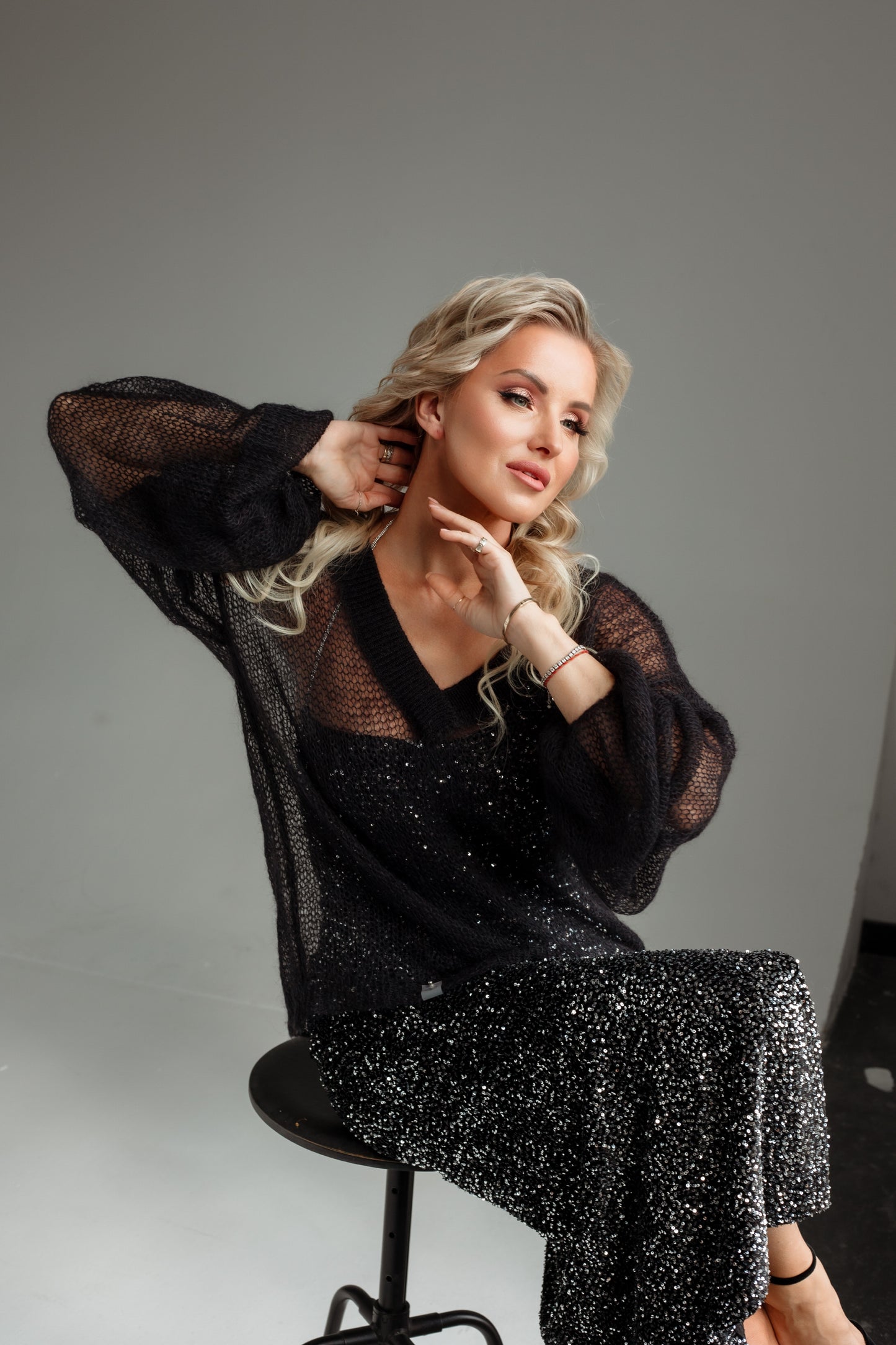 Embrace Mohair Silk Sweater Noir Embrace